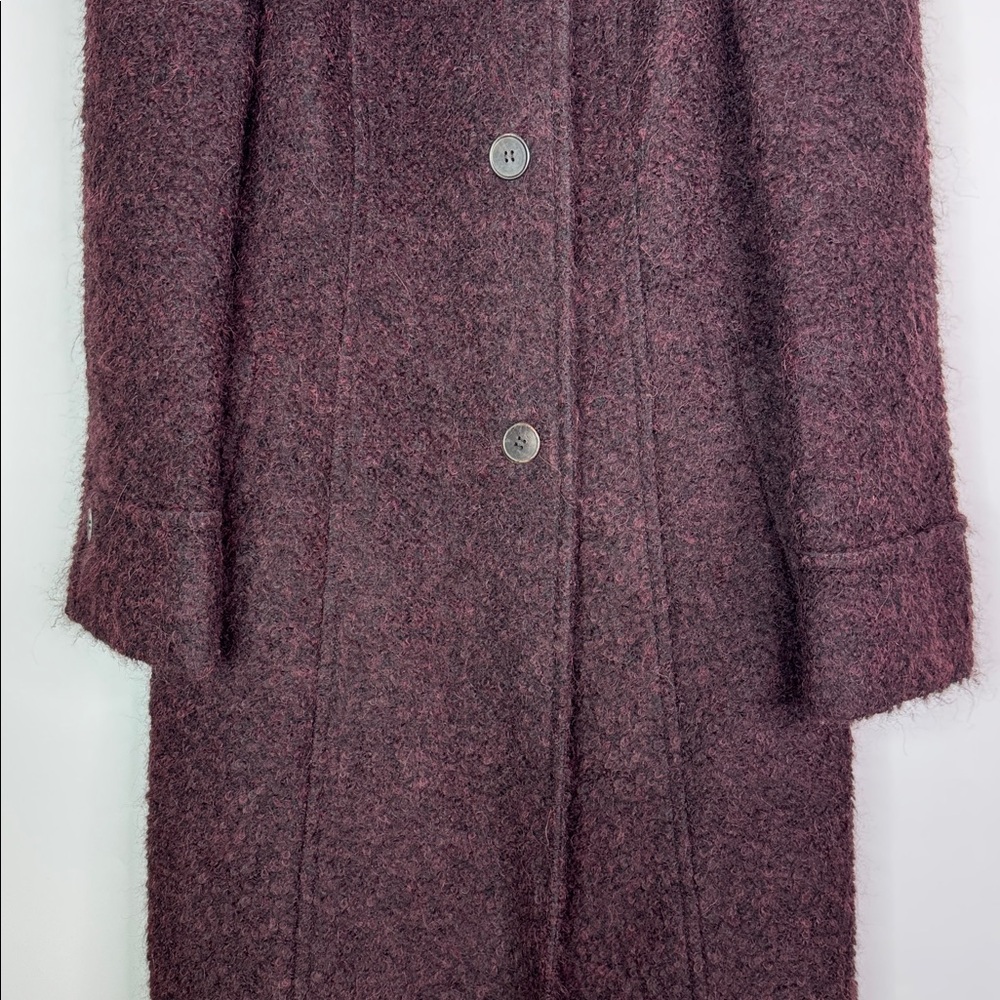 Hilary Radley Alpaca Wool Purple Long Button Peacoat Size 6 - Picture 3 of 11